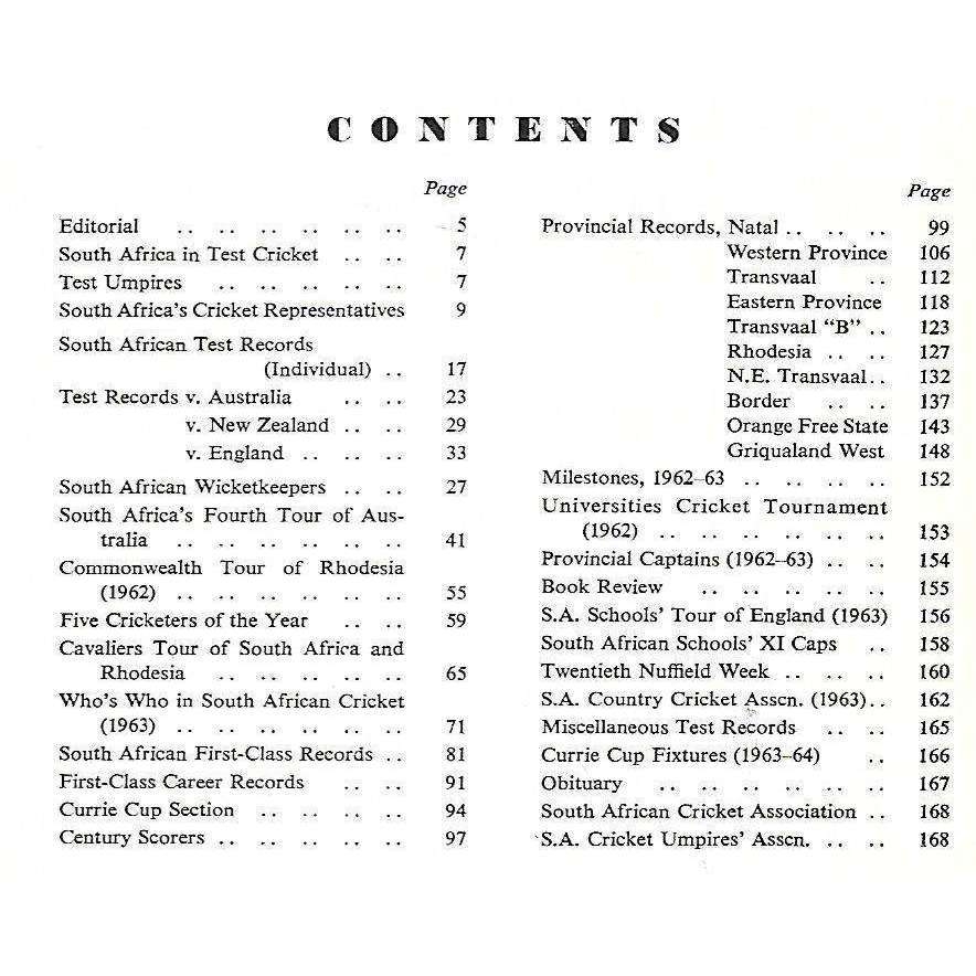 South African Cricket Annual 1963 | Geoffrey A. Chettle (Ed.)