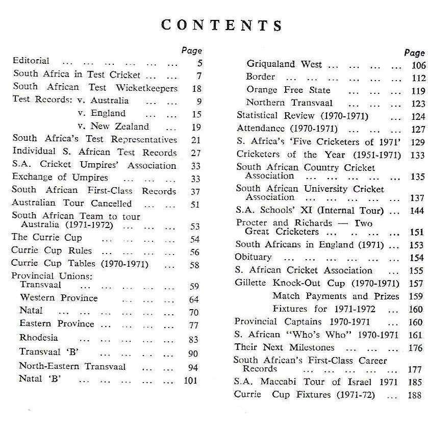 South African Cricket Annual 1971 | Geoffrey A. Chettle (Ed.)