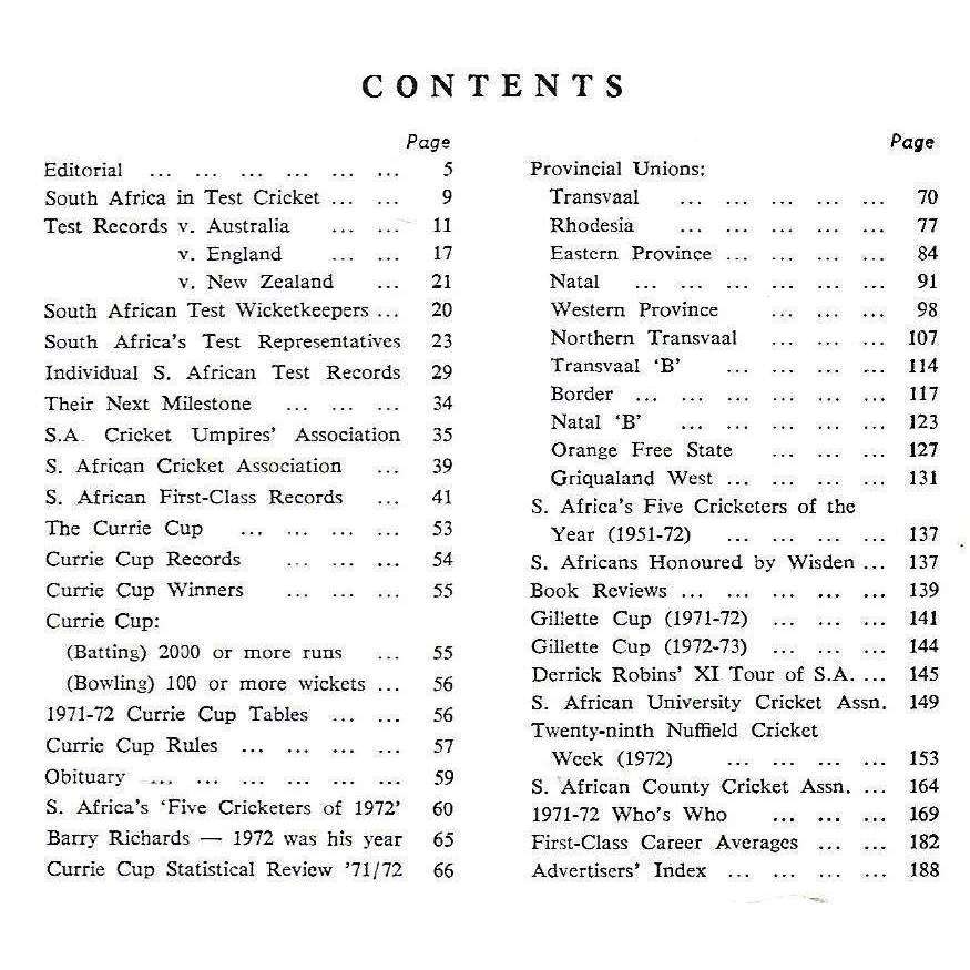 South African Cricket Annual 1972 | Geoffrey A. Chettle (Ed.)