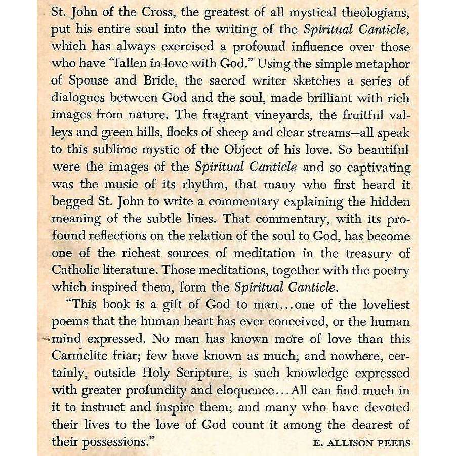 Spiritual Canticle (St John of the Cross) | E. Allison Peers (Translator)