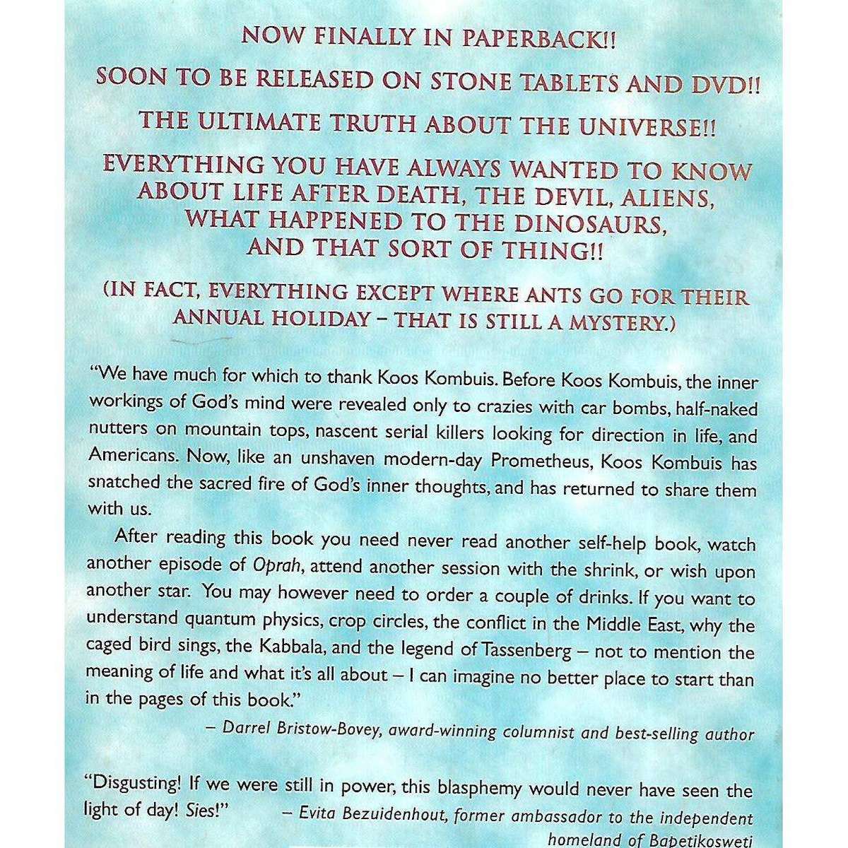 The Secret Diary of God | Koos Kombuis