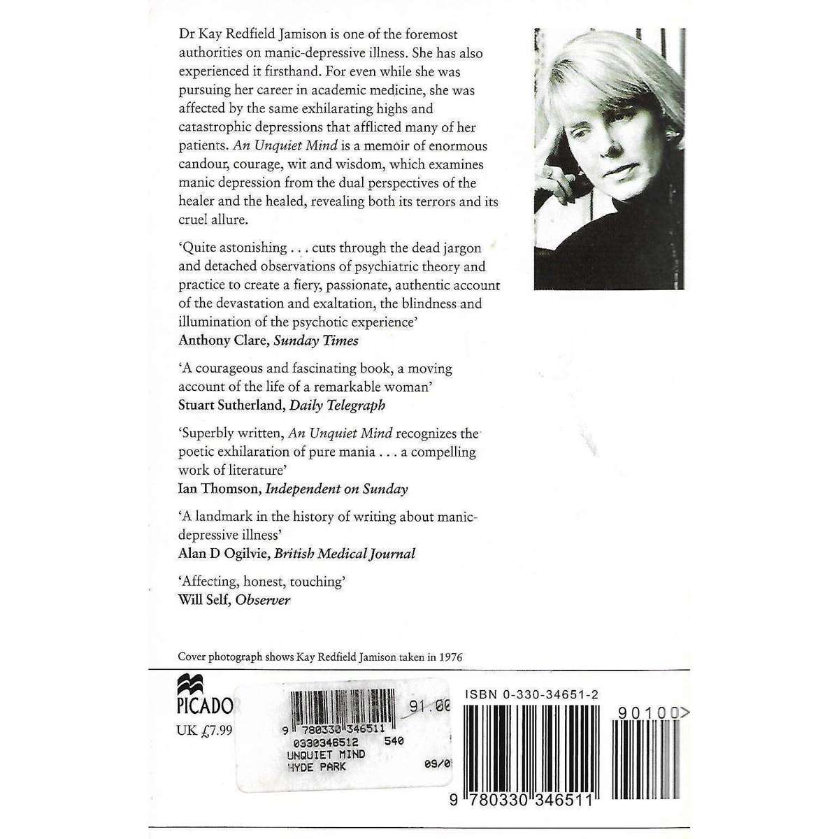 Unquiet Mind: A Memoir of Moods and Madness | Kay Redfield Jamison