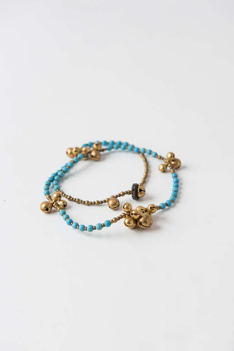 Jingle Necklace/Anklet, Turquoise
