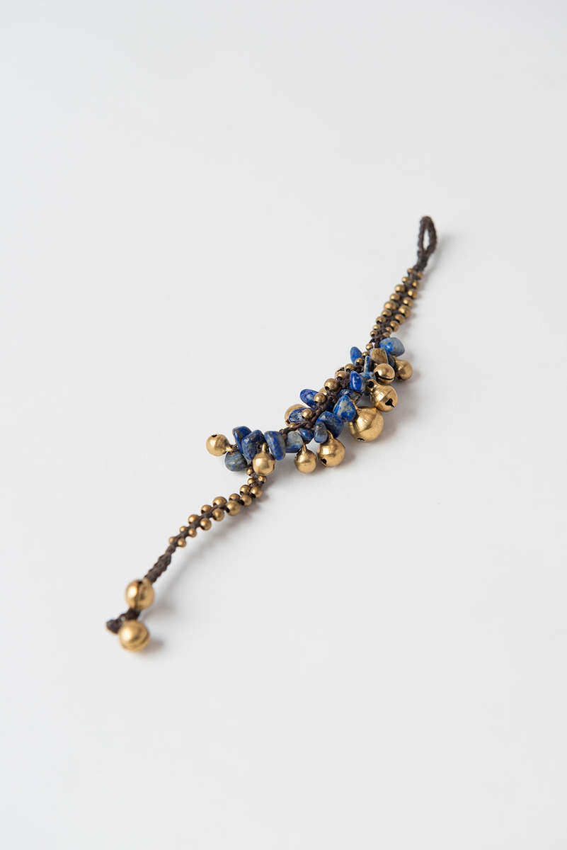 Bell and Stone Bracelet, Blue