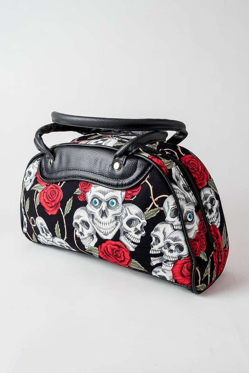 Black Roses Handbag, Medium, Skulls