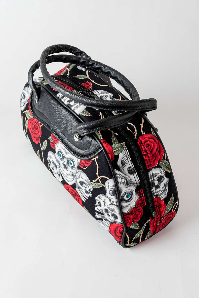 Black Roses Handbag, Medium, Skulls