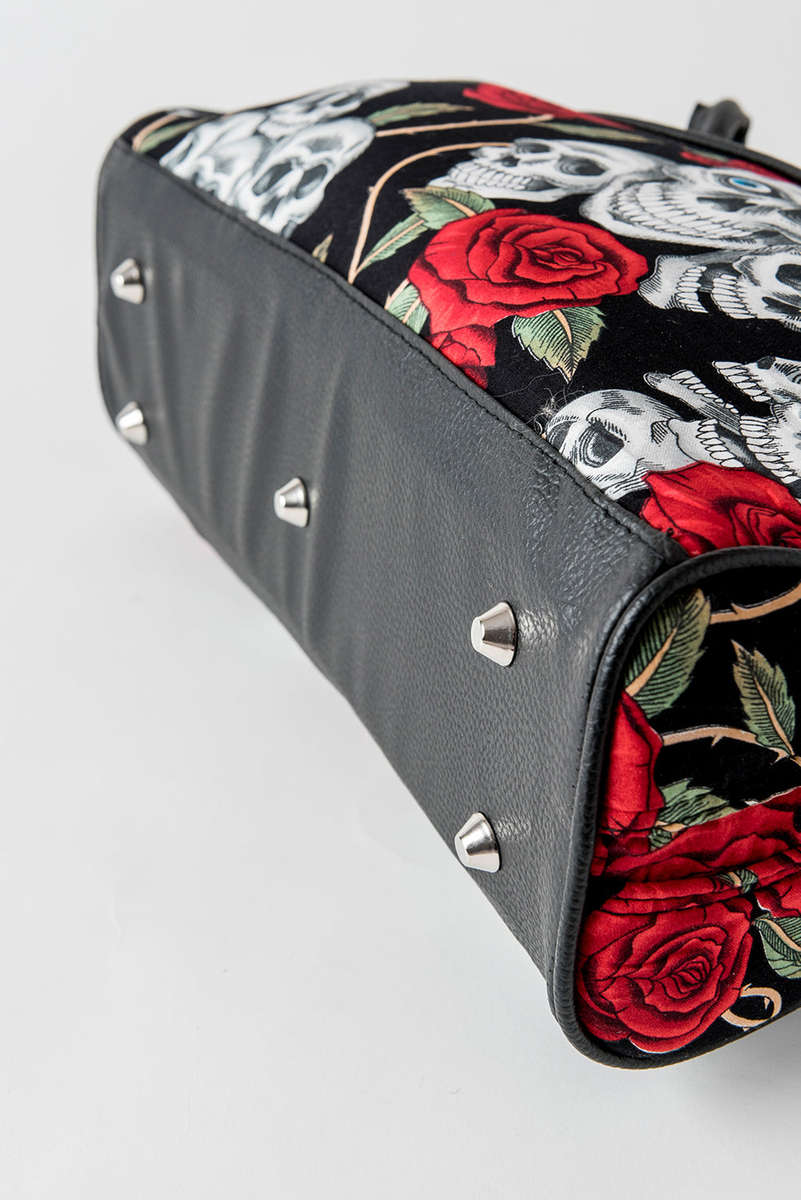 Black Roses Handbag, Medium, Skulls
