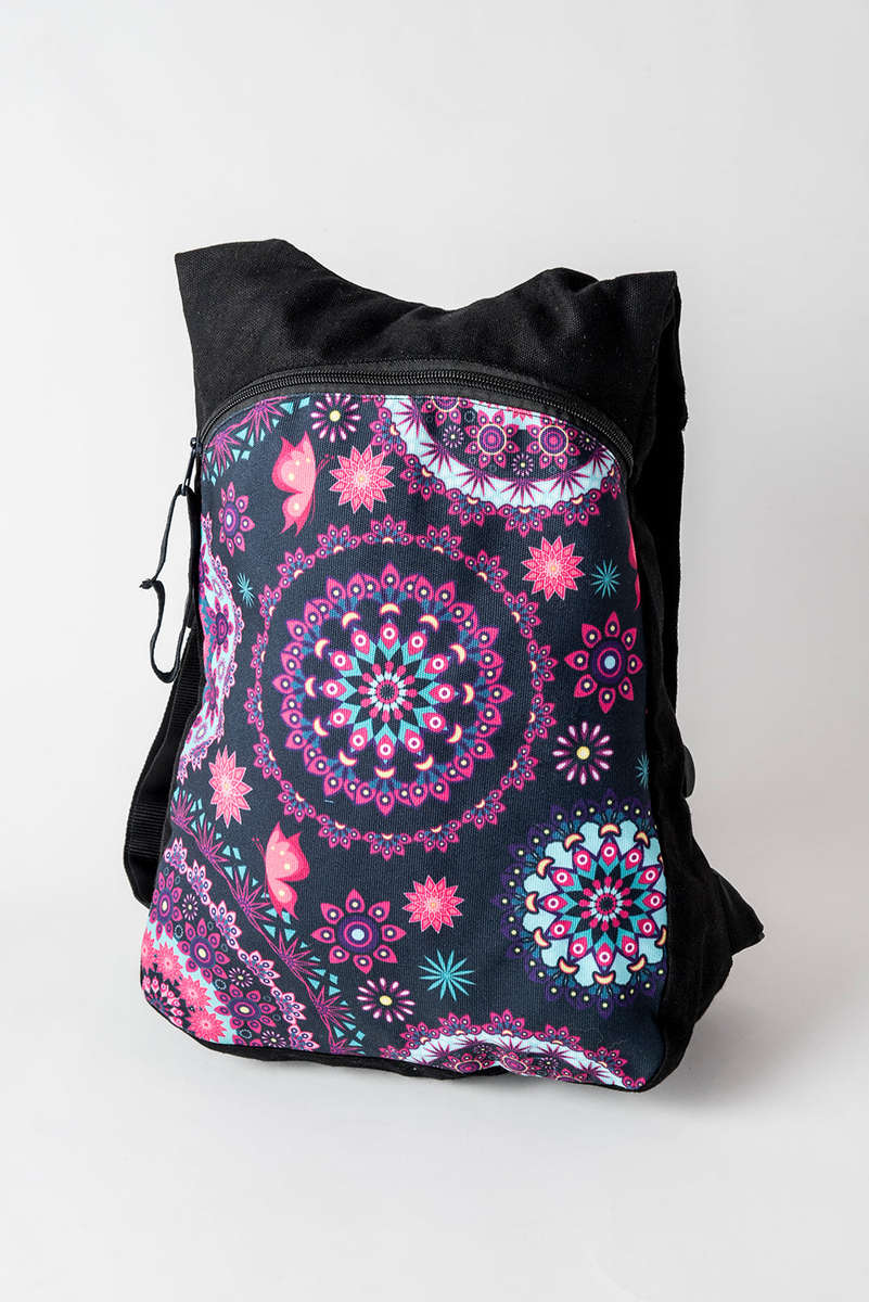 Mandala Butterfly Backpack, Black
