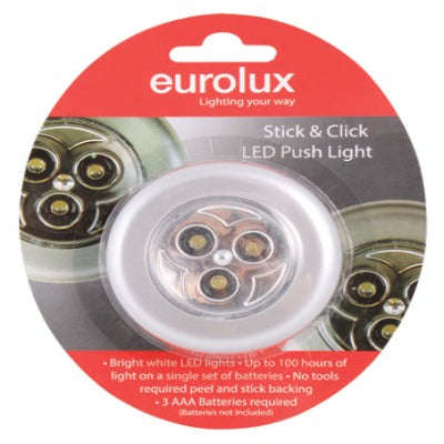 Stick 'n Click Push Light Silver Single