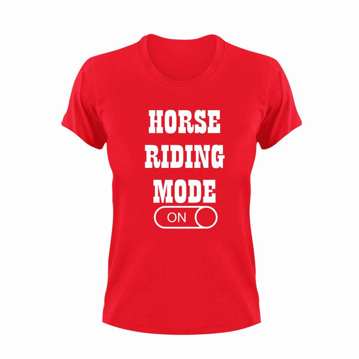 Horse Riding Mode ON T-Shirt - Large / Red / Classic Unisex Fit