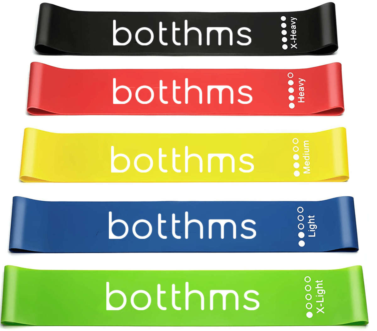 botthms Hip Resistance bands - Set of 5