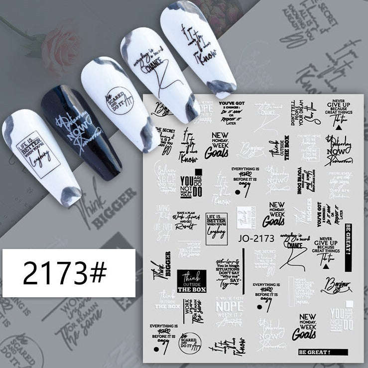Nail Sticker - 2173 - Positive Phrases