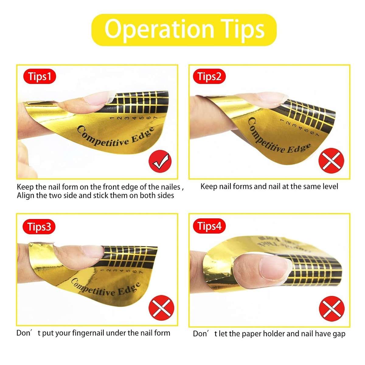 Nail Forms Tip Sculpting Guide Stickers - QZ07 - 500pcs Roll