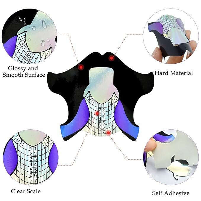 Nail Forms Tip Sculpting Guide Stickers - QZ35 - 500pcs Roll