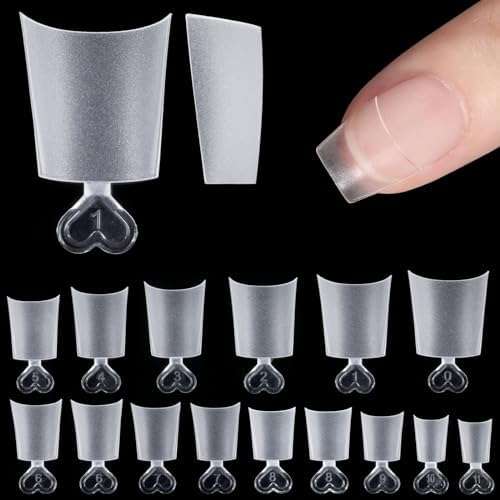 Coffin - Short - Half Cover - Soft Gel - Clear Matt - Nail Tips - 240pcs - YS-407