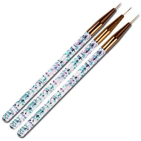 Drawing / Striping Brush - Glitter Stem - 3pcs