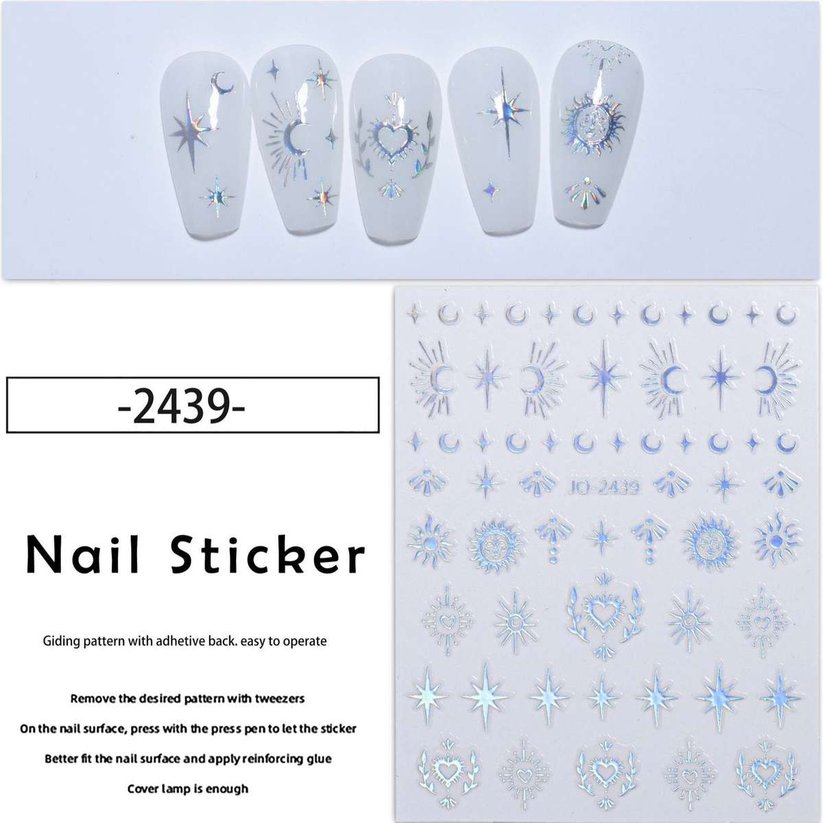 Nail Sticker - JO-2439 - Silver