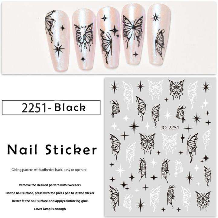 Nail Sticker - 2251 - Black Butterfly