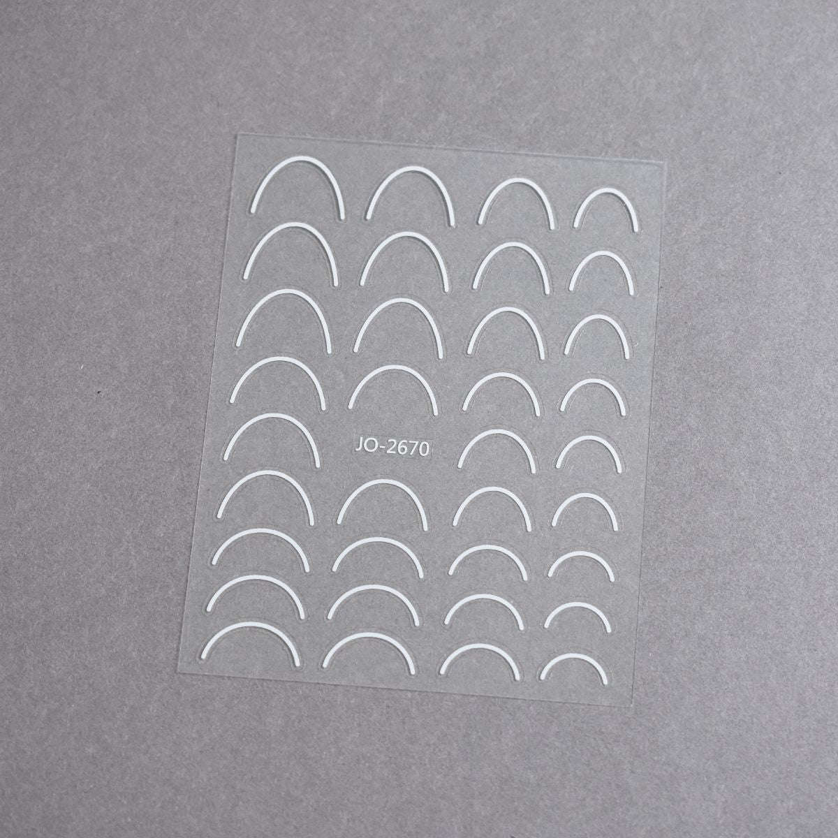 Nail Sticker - JO-2670 - French Line - White