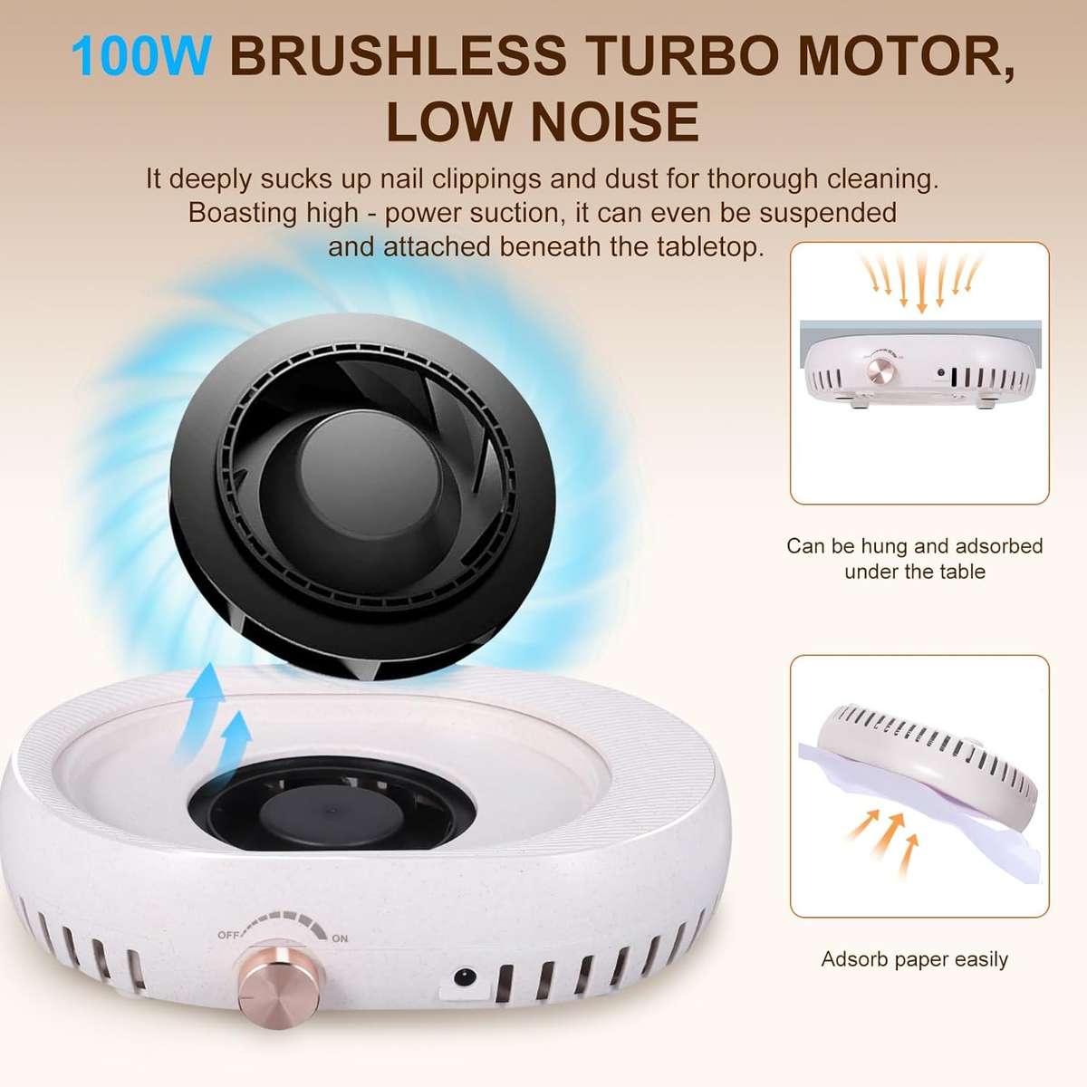 Nail Dust Collector / Extraction Fan - 4500rpm - 100w