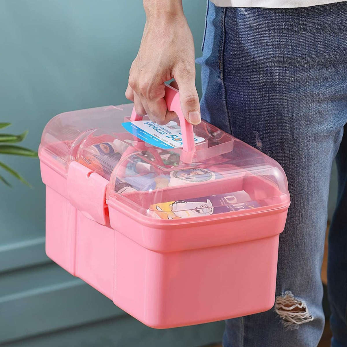 Storage Box Plastic - Tool Box - Pink