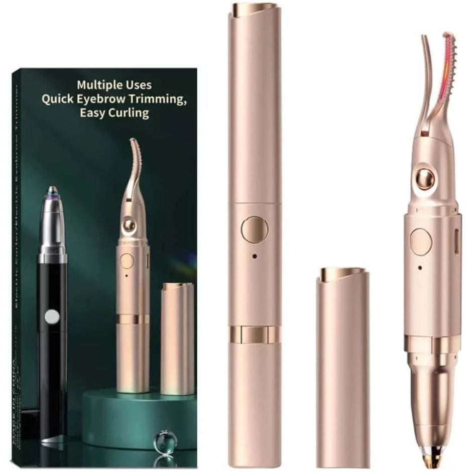 2-in-1 Electric Eyelash Curler and Eyebrow Trimmer