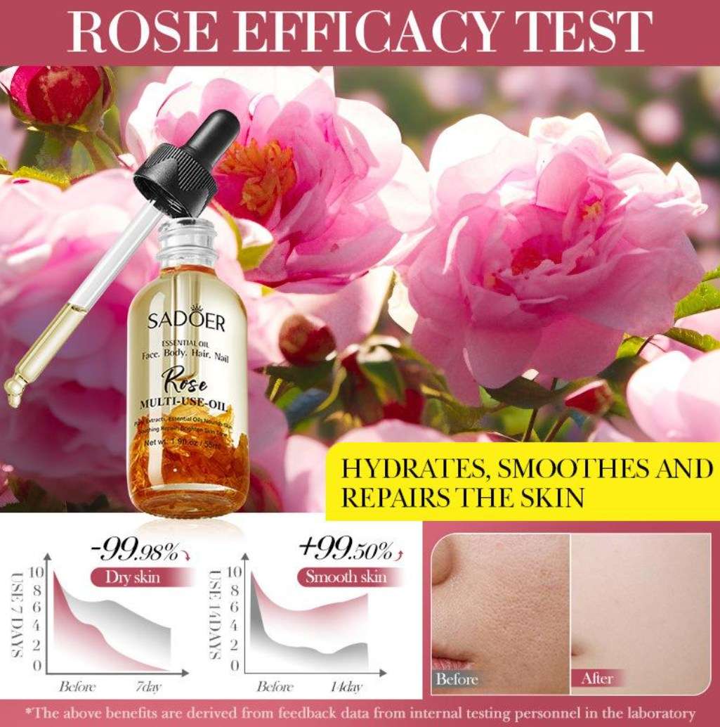 SADOER - Essential Oil - Face / Body / Hair / Nail - Rose - 30ml