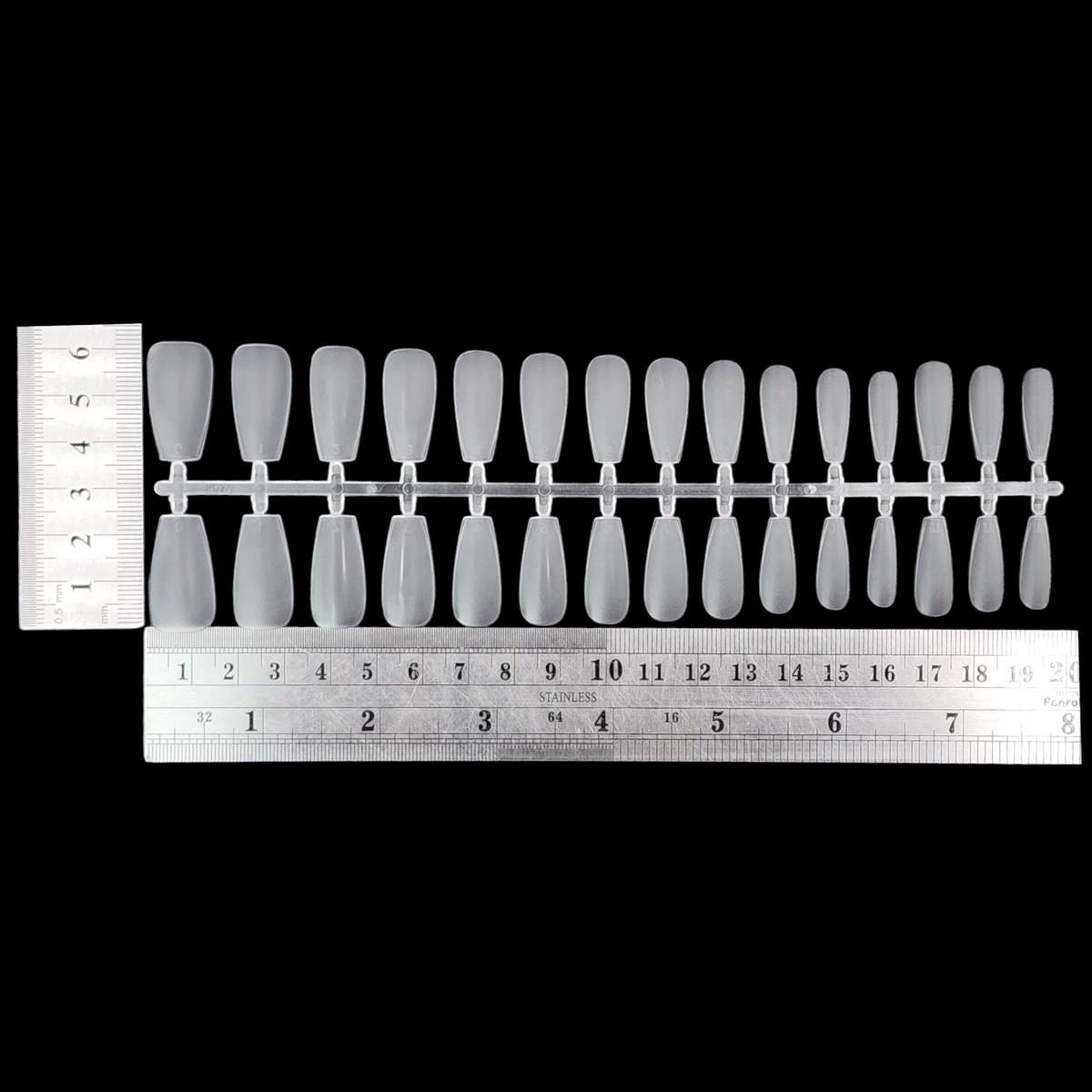 Coffin - Meduim - Full Cover - Soft Gel - Clear Matt - Nail Tips - 300pcs - M076