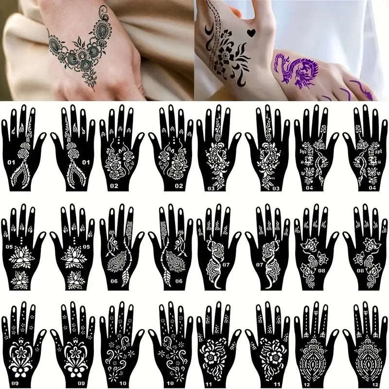 Tattoo Stencils - Hand - 12pcs