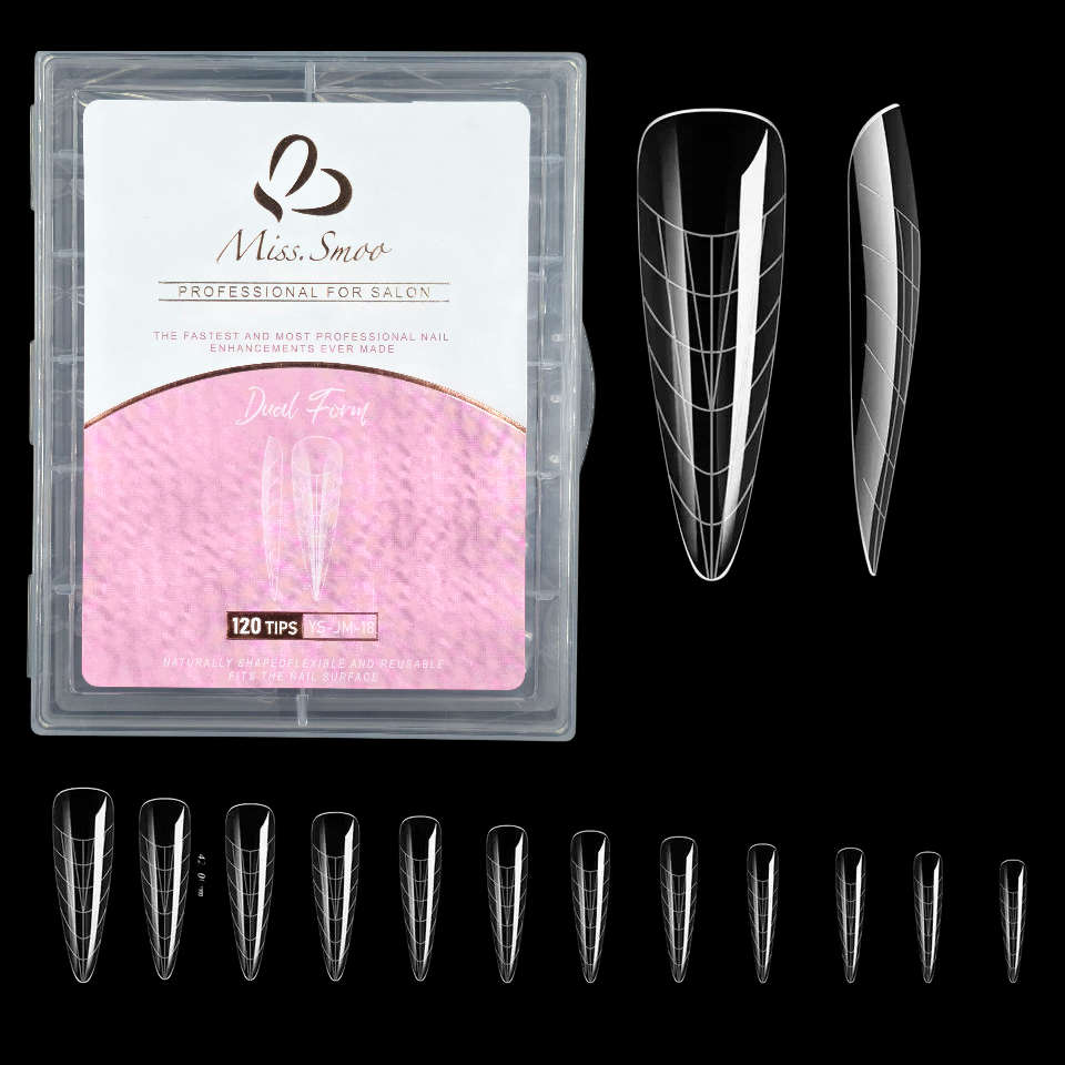 Nail Extension Re-Usable Dual Form/Mould - 120pcs - Stiletto