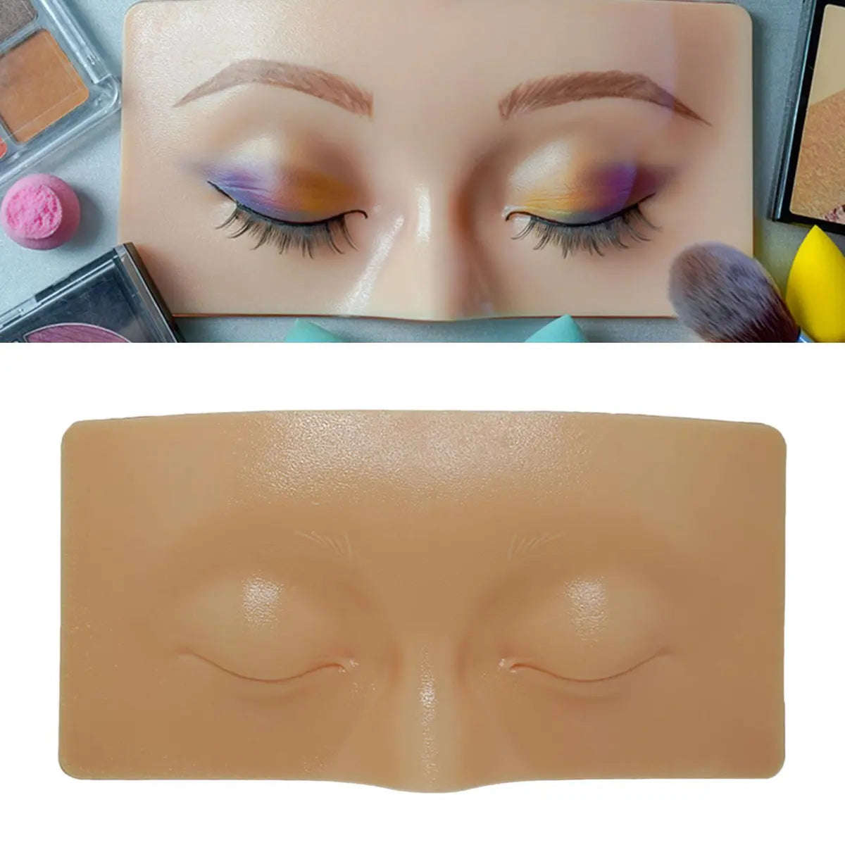 Silicone Makeup Face - Practice Skin Board for Eye Makeup Practice - Close Eyes