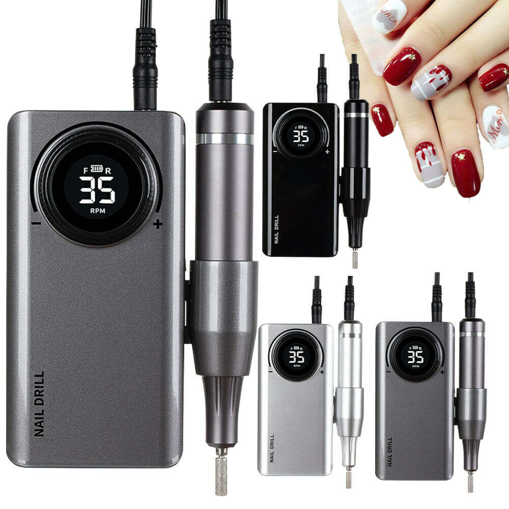 35000RPM Electric Nail File/Drill Machine - Rechargeable / Cordless / Portable