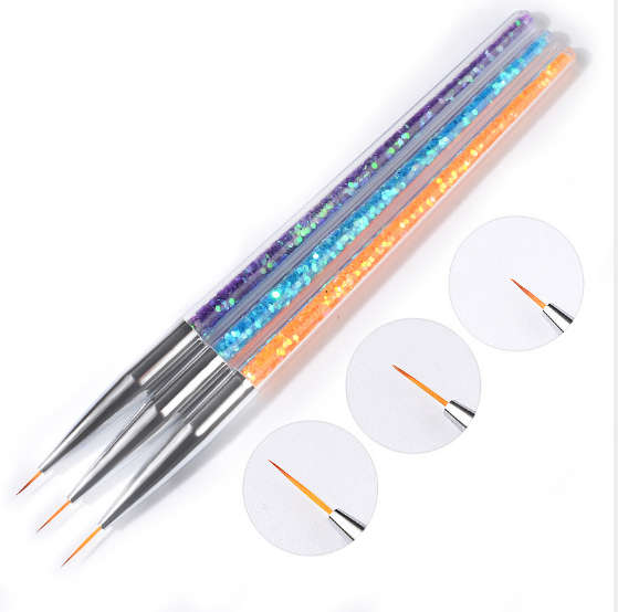 Striping Brush - Glitter -  3pcs
