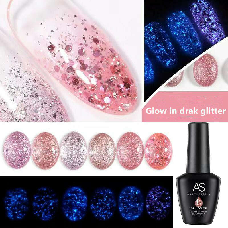AS - UV Gel Polish - Glow In Dark Glitter - GIDG 05