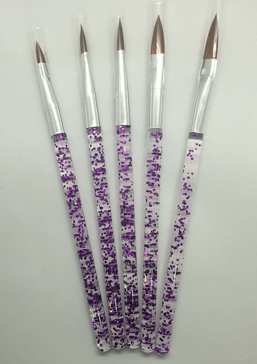 Acrylic Brush - 5pcs - Glitter