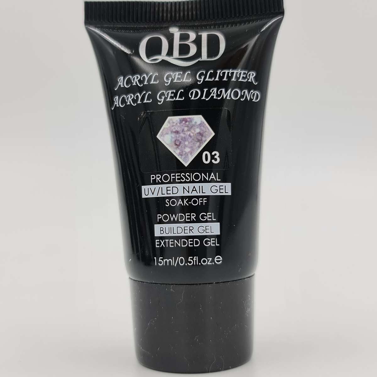 QBD Poly Gel / Powder UV Gel - Diamond/Glitter -  15ml - #3 / 15ml