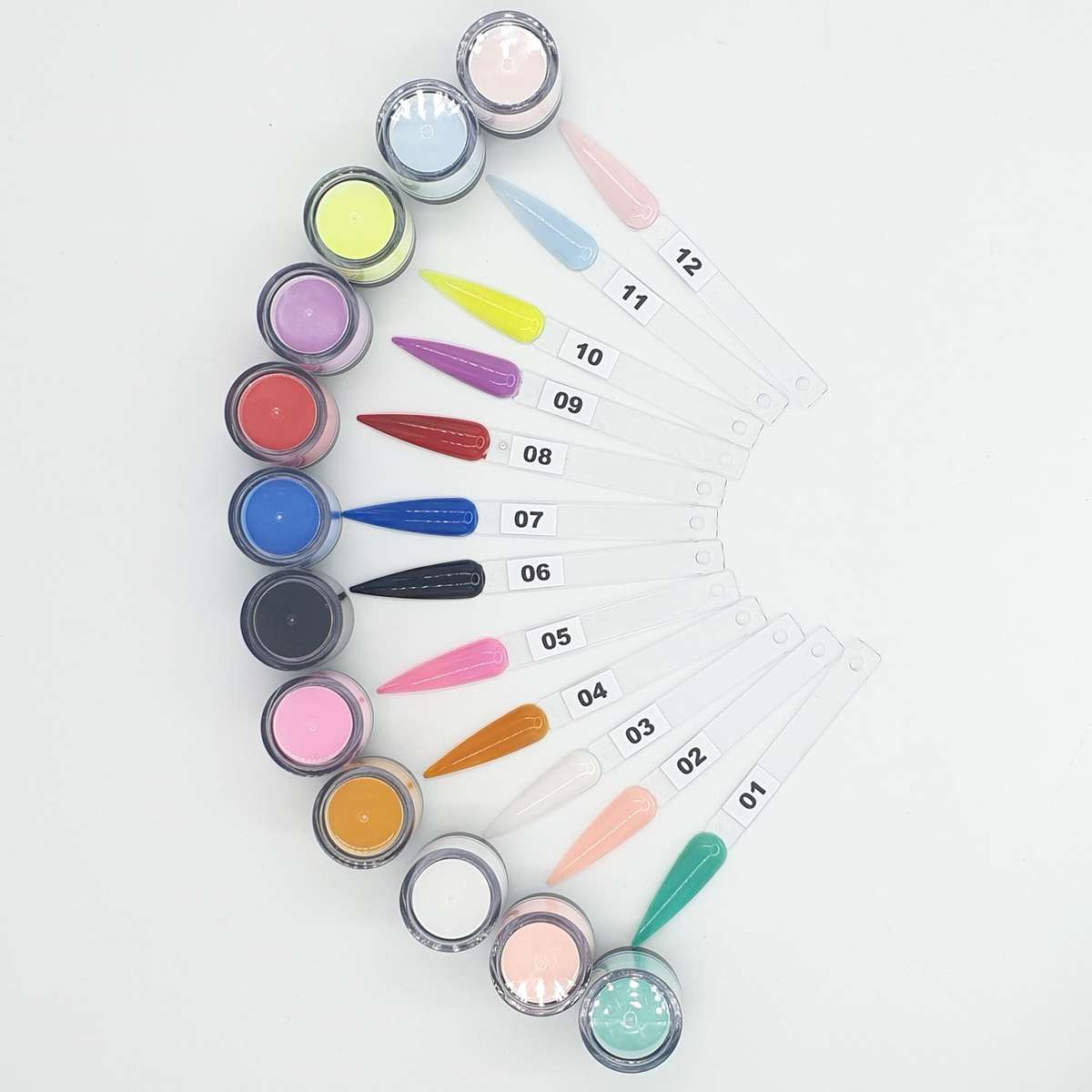 Acrylic Colour Powder - Mix Colours - 12 x 10ml