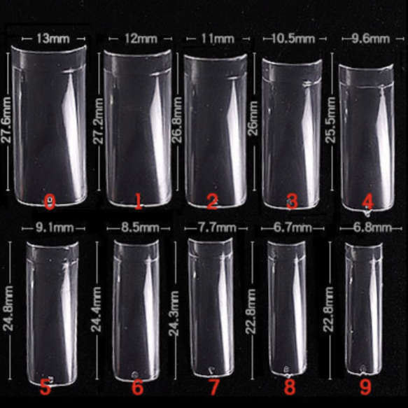 Full / Squoval - French - Nail Tips - 100pcs - Box - Natural