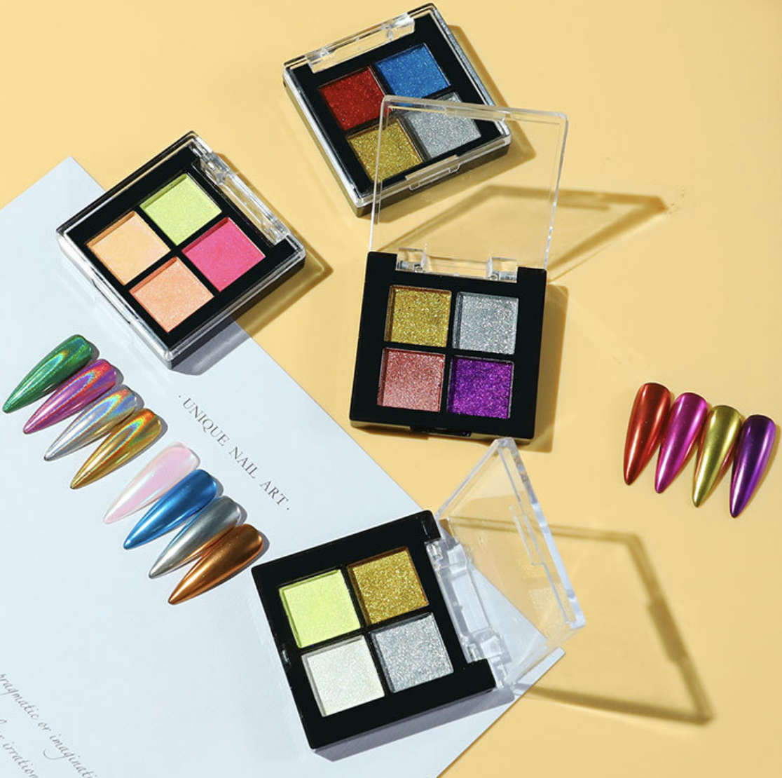 Solid Mirror Chrome Powder - 4 Colours - Set #03