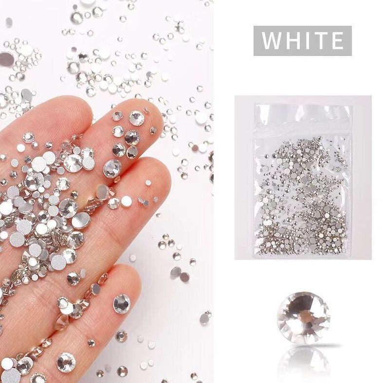 Rhinestones  - White/ Sliver - 1440pcs