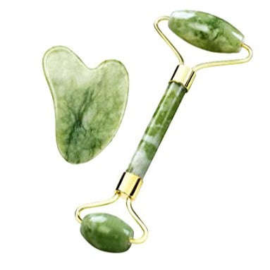 Jade Massage Roller & Gua Sha Set - 2pc