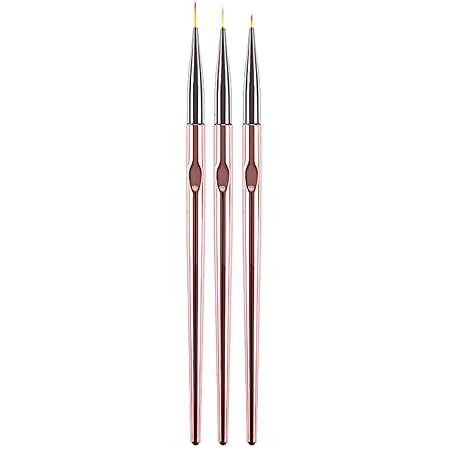 Drawing / Striping Brush - Rose Gold & Gold - 3pcs