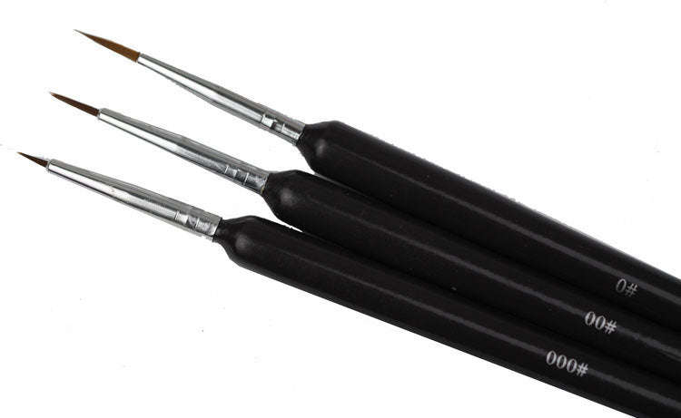 Drawing / Striping Brush - Black - 3pcs