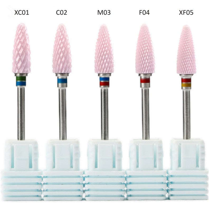 Ceramic Grinding Electric Nail File/Drill Bits - Pink