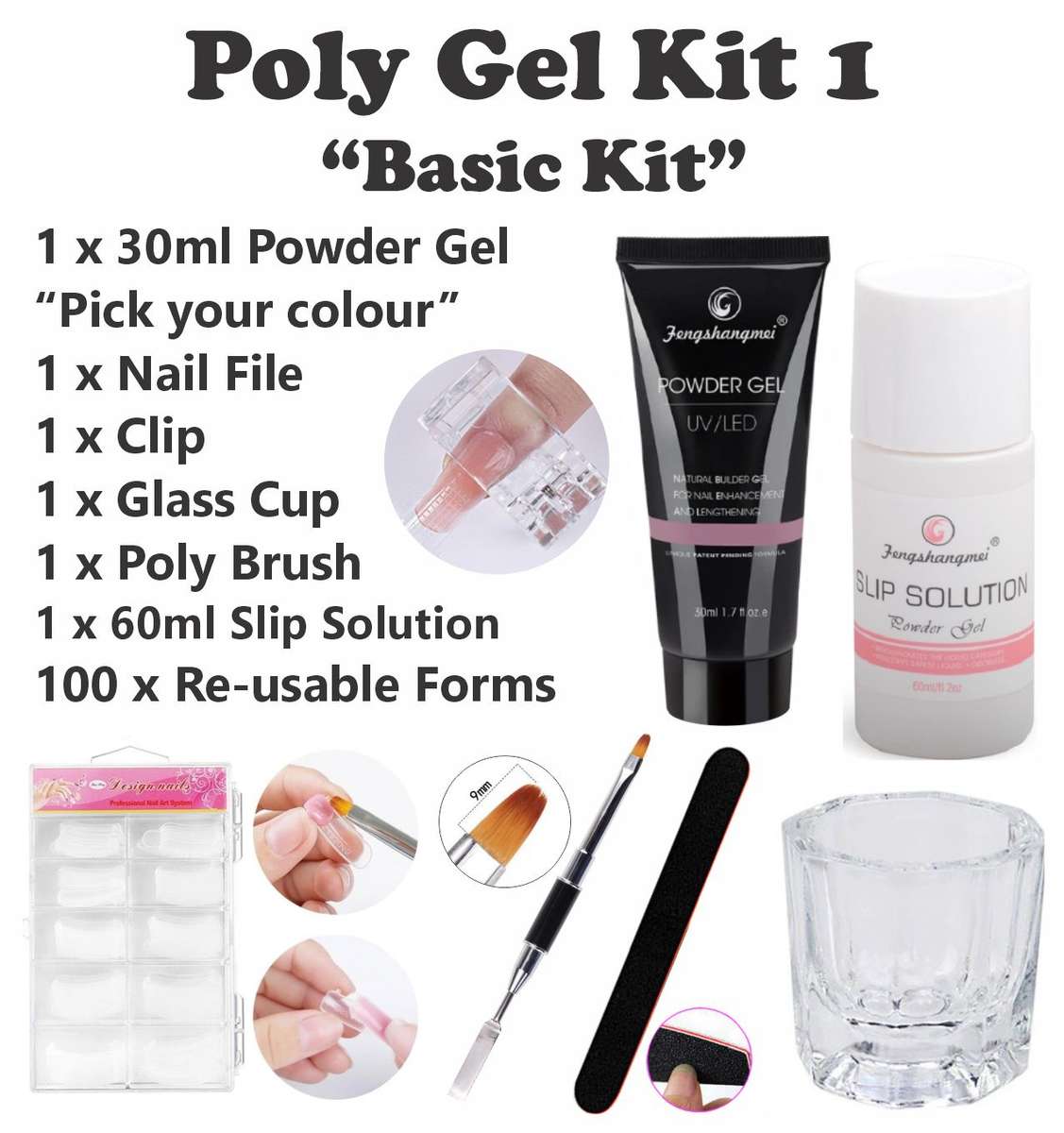 Poly Gel Kit 1 - "Basic Kit" - 11 - Pink