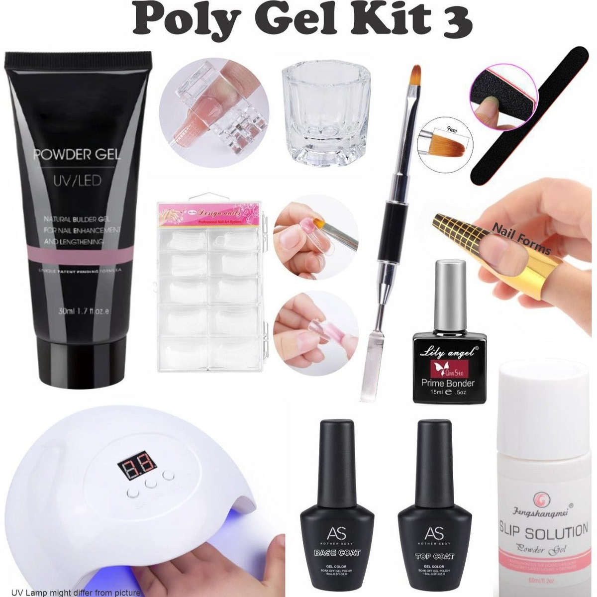 Poly Gel Kit 3 - 6 - Pink