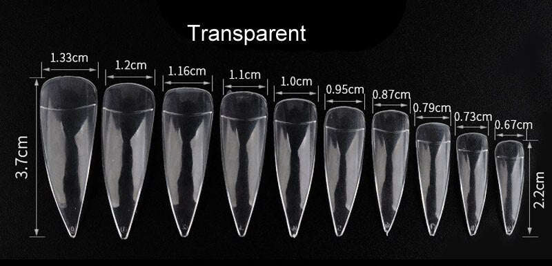 Stiletto/Eagle Claw - Halfmoon Cover Nail Tips - 500pcs - Box