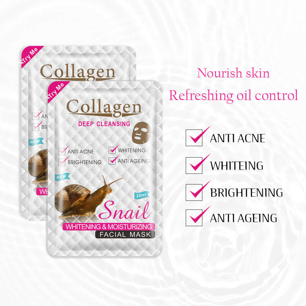 Collagen - Deep Cleansing - Snail Collagen Facial Mask - 24ml x 10