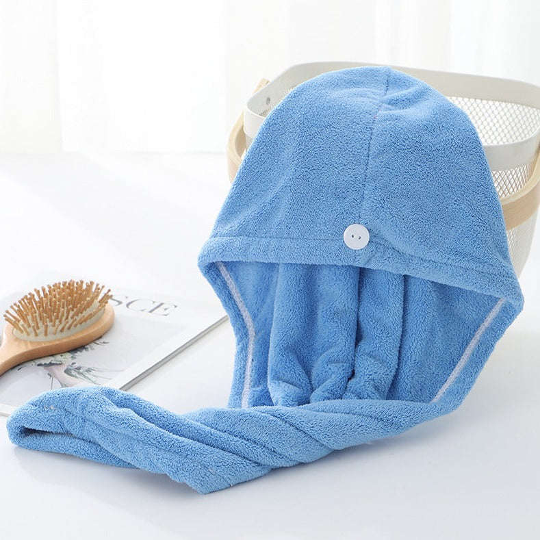 Microfiber Hair Drying Towel Wrap - Blue
