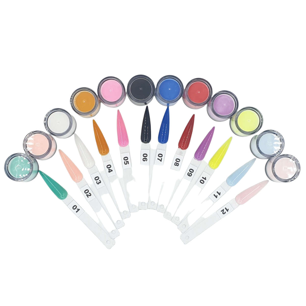 Acrylic Colour Powder - Mix Colours - 12 x 10ml